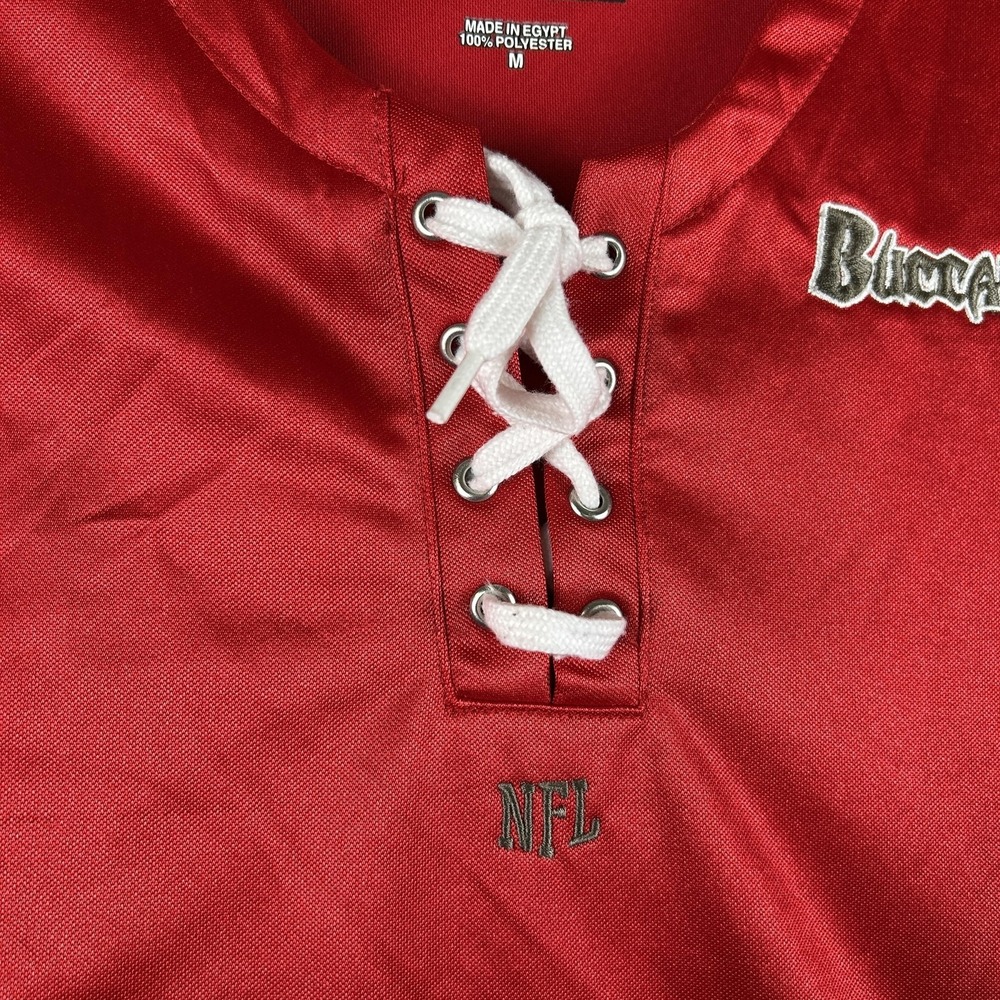 Vtg Tampa Bay Buccaneers Shirt Womens Medium NFL Football Team Apparel Lace Up - Picture 5 of 15
